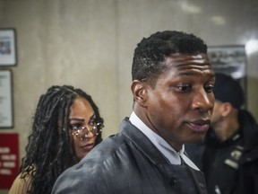 Actor Jonathan Majors arrives at court for his domestic assault trial, Tuesday, Dec. 5, 2023, in New York. Majors was charged last spring for allegedly assaulting his then-girlfriend during an argument.