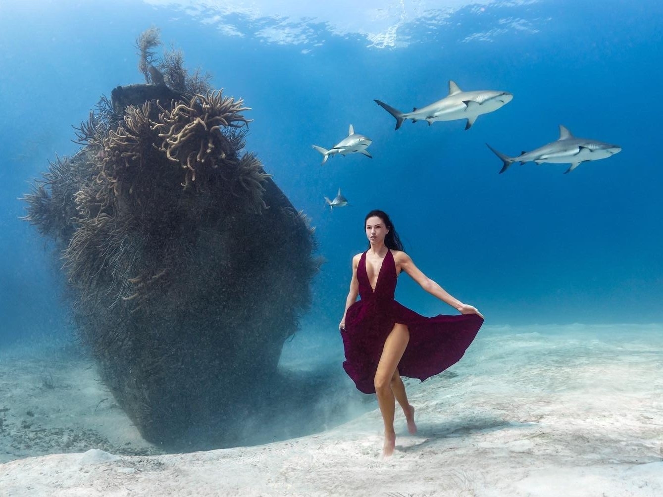 Canadian woman sets new record for deepest underwater photoshoot