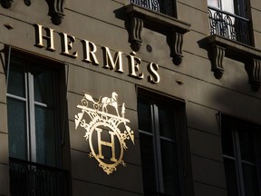 A Hermes International luxury goods store in Paris France, on Sunday, Oct. 16, 2022.