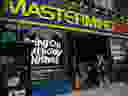 A customer walks into Mastermind Toys store in Toronto on September 19, 2017.