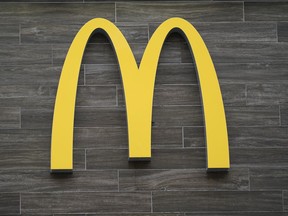 FILE - A McDonald's golden arches is shown at restaurant in Havertown, Pa., Tuesday, April 26, 2022. McDonald's expects to open nearly 10,000 restaurants over the next four years, Wednesday, Dec. 6, 2023, a pace of growth that would be unprecedented even for the world's largest burger chain.