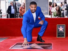 Michael B Jordan at the Hollywood Walk of Fame in March 2023