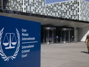 A view of the exterior view of the International Criminal Court in The Hague, Netherlands, on March 31, 2021.