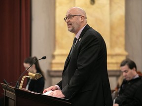 Gary Click (R), a member of the Ohio House, at a November hearing in Columbus on the Saving Adolescents from Experimentation Act. MUST CREDIT: Maddie McGarvey for The Washington Post
