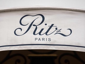 The logo of the Ritz Paris hotel in Paris