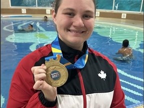 New Parapan Am champ Ruby Stevens returns to the Variety Village pool. (Mike Strobel photo)
