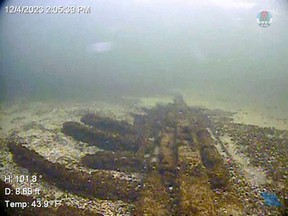 Tim Wollak and his daughter, Henley, discovered a wreck that is probably the George L. Newman, a ship that sailed through the smoke of the 1871 Peshtigo fire. MUST CREDIT: Wisconsin Department of Natural Resources