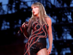 Taylor Swift performs during The Eras Tour in Seattle