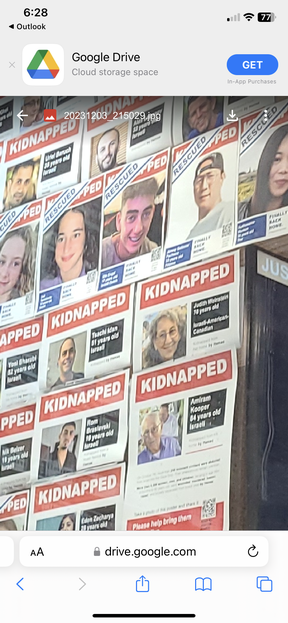 The hostage posters have been updated at the Natalia Birnbaum Real Estate office -- supplied photo