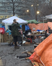 In Clarence Square Park you will find mud, tents, needles and smart phones -- Joe Warmington photo