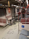 Toronto Fire Services assess the mess left behind after an e-bike battery fire on TTC subway on New Years Eve — supplied photo