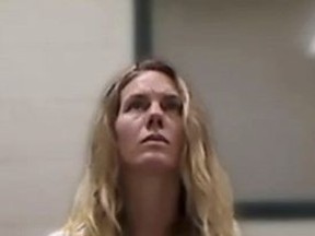 This image from video provided by the Utah State Courts shows Ruby Franke, during a virtual court appearance, Sept. 8, 2023 in St. George, Utah.