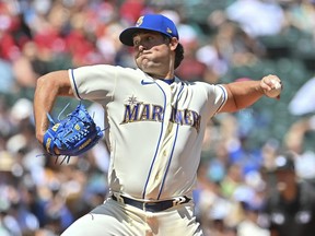 Robbie Ray of the Seattle Mariners throws a pitch during a game against the Houston Astros.