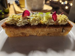 The bannock at Le Saint-Laurent restaurant at Fairmont Le Manoir Richelieu was colourful and tasty. SARA SHANTZ PHOTO