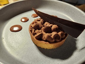 The chocolate pie at Fairmont Le Manoir Richelieu's Le Saint-Laurent restaurant. SARA SHANTZ PHOTO
