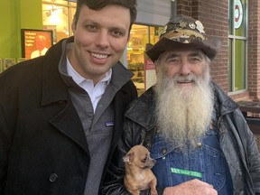 Herbert Coward, right, is pictured with Zeb Smathers, the mayor of the town of Canton in North Carolina, in a photo posted on Smathers' Facebook page.