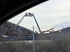 Authorities respond to the scene of a reported building collapse