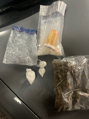An image from the OPP of drugs seized following a crash on Hwy. 400 in Barrie on Tuesday, Jan. 23, 2024.