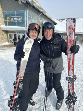 Sara Shantz and ski instructor Roch Asselin. The former, who had never previously tried skiing, received two stellar lessons from the latter and was able to conquer a summit-to-base ski run. IAN SHANTZ/TORONTO SUN