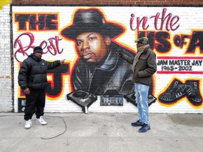 a mural paying tribute to late Run-DMC's Jam Master Jay