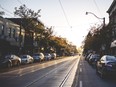 A view of Queen St. E in Toronto's Leslieville neighbourhood.