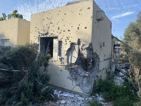 A bombed-out home at Kibbutz Re'im in southern Israel near the border with Gaza on Monday January 22, 2024. Brian Lilley/Toronto Sun