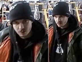 Toronto Police released these images of a suspect in an assault on a TTC bus early Christmas morning.