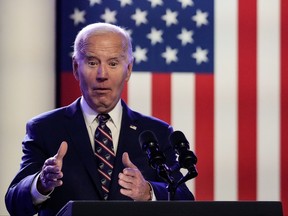 U.S. President Joe Biden arrives to speak during a campaign event at Montgomery County Community College Jan. 5, 2024 in Blue Bell, Pa.