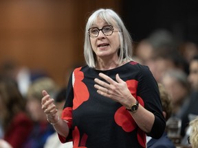 Indigenous Services Minister Patty Hajdu rises during Question Period, in Ottawa, Tuesday, Dec. 12, 2023.