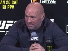 UF President Dana White during post-fight press conference following UFC 297 in Toronto.