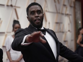 File - Sean Combs arrives at the Oscars on March 27, 2022, at the Dolby Theatre in Los Angeles.