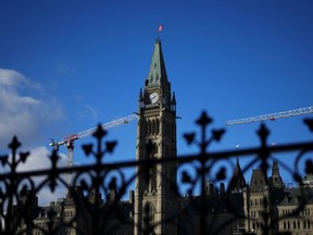The Peace Tower of Parliament Hill is shown in Ottawa, Wednesday, Dec. 13, 2023.