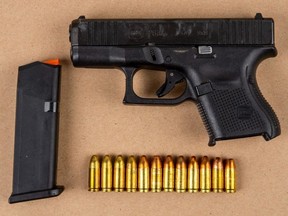 A firearm seized by Peel Regional Police.