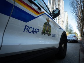 A RCMP vehicle is seen in Coquitlam B.C. on Friday, Sept. 22, 2023.