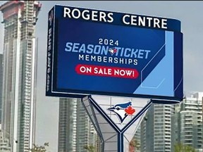 A rendering of a proposed new Blue Jays sign.