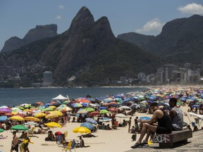 Residents of Rio de Janeiro enjoy the weather