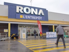 A Rona store is seen Monday, November 5, 2018 in St. Eustache, Que.