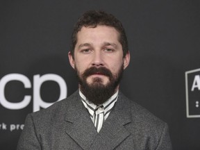 In this Nov. 3, 2019, file photo, Shia LaBeouf arrives at the 23rd annual Hollywood Film Awards at the Beverly Hilton Hotel in Beverly Hills, Calif.