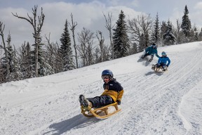 Le Massif de Charlevoix’s 7.5-km sledding experience is high-speed fun for the whole family. SUPPLIED/LE MASSIF