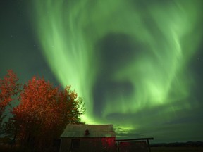 Northern lights animate the night sky in September 2022 in Bettles, Alaska.