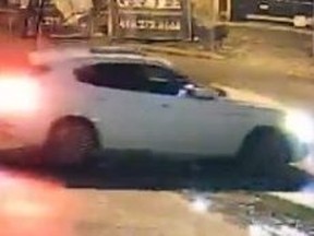 Toronto Police are looking for this white Maserati SUV as part of a breaking and entering investigation.