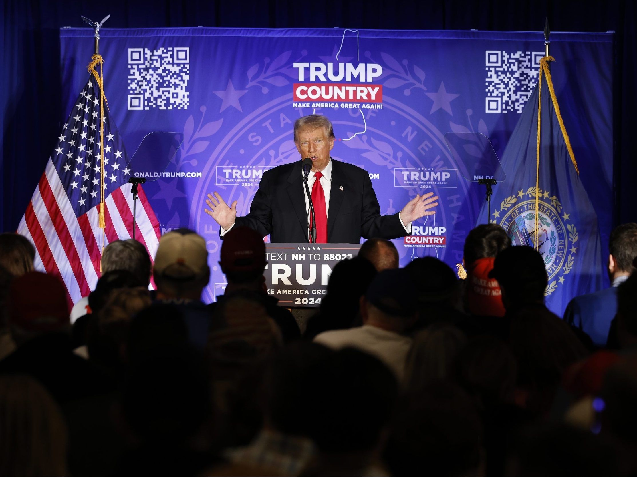 Trump tops off a long day in court with rambling speech in N.H ...