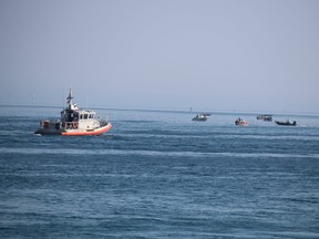 In this file photo, a U.S. Coast Guard vessel is shown in Lake Huron near where it flows into the St. Clair River.