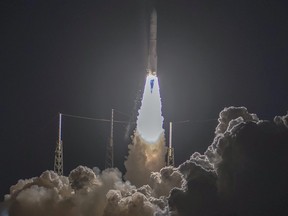 The brand new rocket, United Launch Alliance's (ULA) Vulcan Centaur, lifts off from Space Launch Complex 41d at Cape Canaveral Space Force Station in Cape Canaveral, Florida, on Jan. 8, 2024, for its maiden voyage, carrying Astrobotic's Peregrine Lunar Lander.