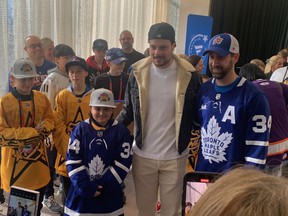 As part of Make-A-Wish, Auston Matthews surprised some children at Toronto’s Ritz-Carlton Hotel.