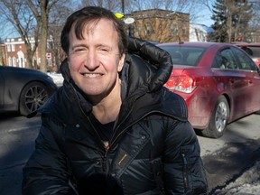 “We want to send a strong message that every gesture that you make counts,” says Outremont borough mayor Laurent Desbois, seen standing on Côte-Sainte-Catherine Rd. on Monday, Feb. 5. 2024.