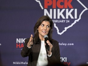Republican presidential candidate former UN Ambassador Nikki Haley