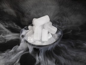 Dry ice with fog is pictured in a file photo.