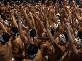 Japan Holds Naked Festival In Freezing Temperature