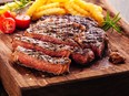 Sliced Steak Ribeye with french fries